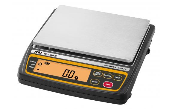 A&D EK-3000AEP Intrinsically Safe Portable Balance, 3000g x 0.1g with External Calibration