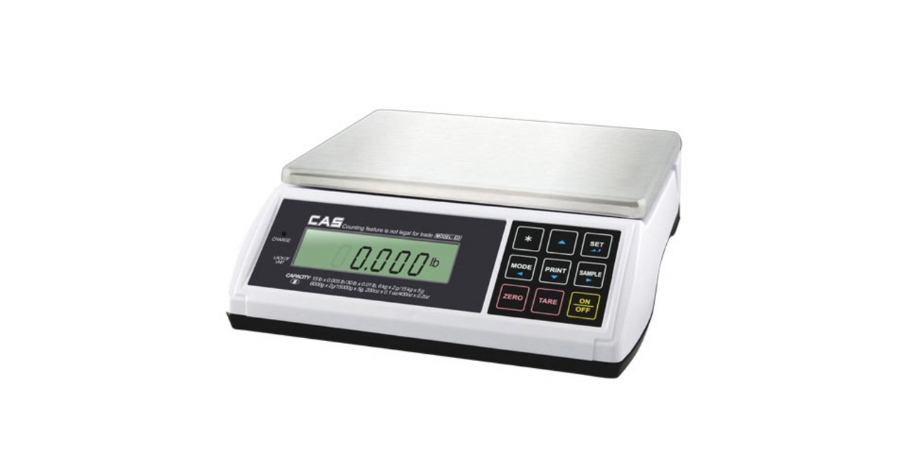 cas-ed-30lb-counting-and-checkweighing-bench-scale-30lb-with-rs232-and-backlit-lcd-for-industrial-use