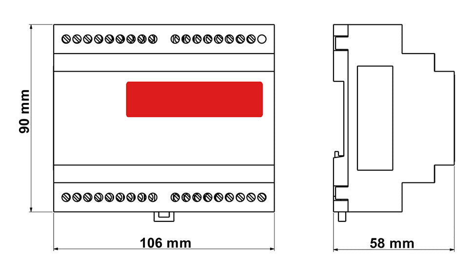 Rice Lake SCT-1100 Advanced Series Signal Conditioning Weight Transmitter Dimensions