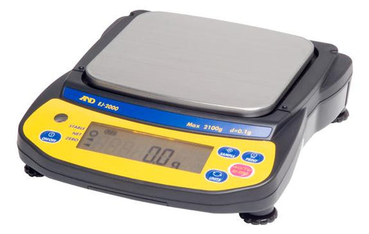 A&D EJ-1500 Newton Compact Balance Scale - 1,500 x 0.1 g, 5 x 5.5” Pan