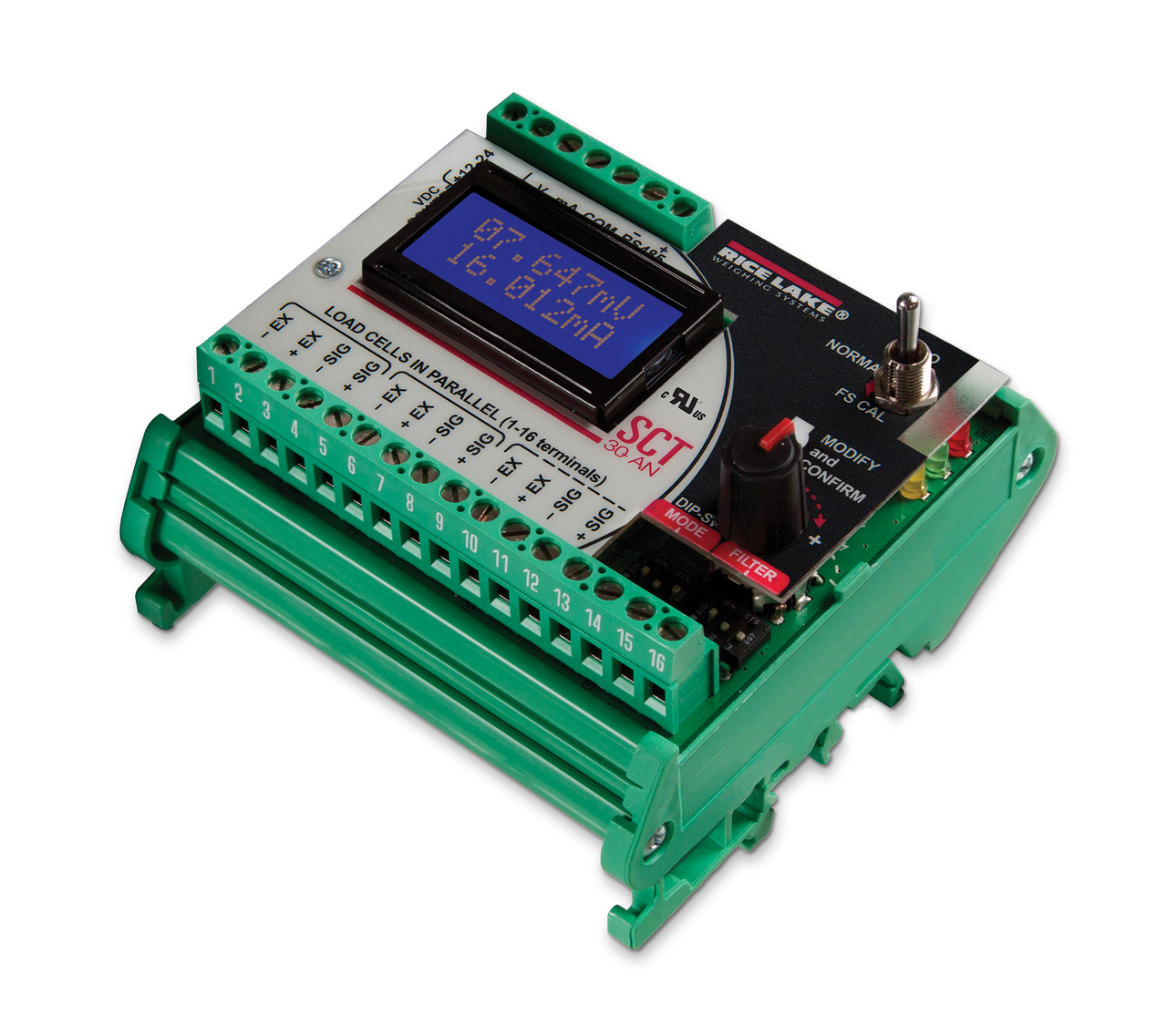 Rice Lake SCT-30 Signal Conditioning Transmitter and Signal Indicator Angled